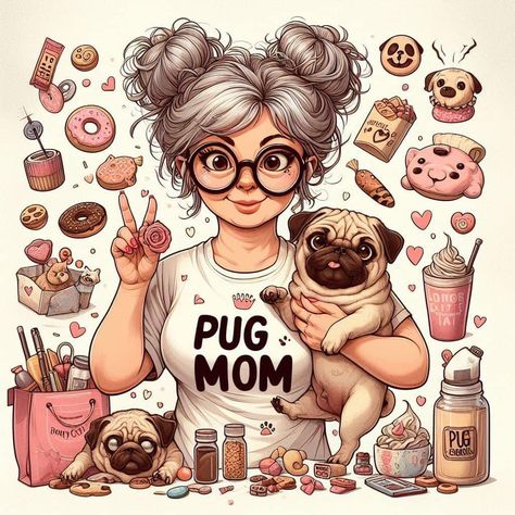 Pug Mom, Parent Life, Dog Parents, Pug Love, Pug Dog, Dog Art, Dog Love, Pug, Bugs