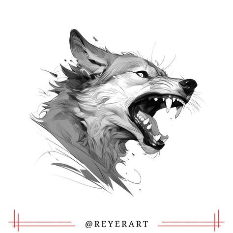 Learn how to create a realistic nordic wolf tattoo design in Procreate using black and white ink. #procreate #tattoodesign . #Fierce_Wolf_Tattoo #Fenrir_Mythology #Realistic_Wolf_Tattoo_Design #Wolf_Portrait_Tattoo Nordic Wolf Tattoo, Fenrir Mythology, Realistic Wolf Tattoo Design, Wolf Portrait Tattoo, Realistic Wolf Tattoo, Procreate Tattoo Design, Wolf Face Drawing, Nordic Wolf, Fenrir Tattoo