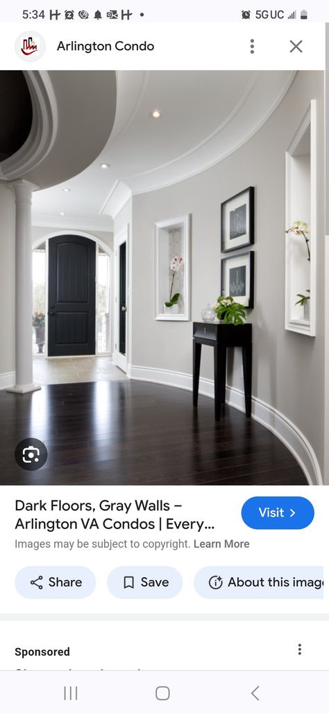 Dark Floors White Trim, Dark Floor Home Decor, Dark Stained Wood Floors, Dark Brown Floor, Dark Floors, Interior House Colors, Brown Floors, Brown Furniture, Black Floor