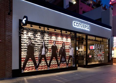 Converse Opens First West Coast Flagship Store in Santa Monica, CA Converse Store, Personalized Converse, Window Display Design, Santa Monica California, Retail Experience, Shopping Malls, Coffee Design, Store Front, Flagship Store