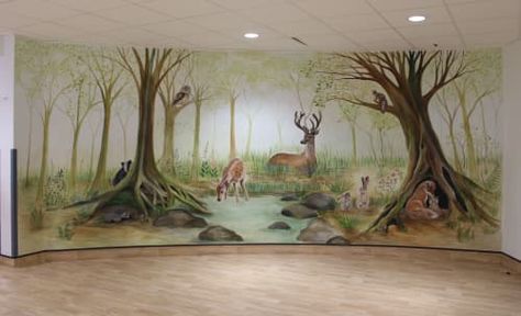 Woodland Mural, Woodland Room, Middlesex University, Fairy Room, Garden Mural, Forest Mural, Church Nursery, Tree Mural, Afrique Art