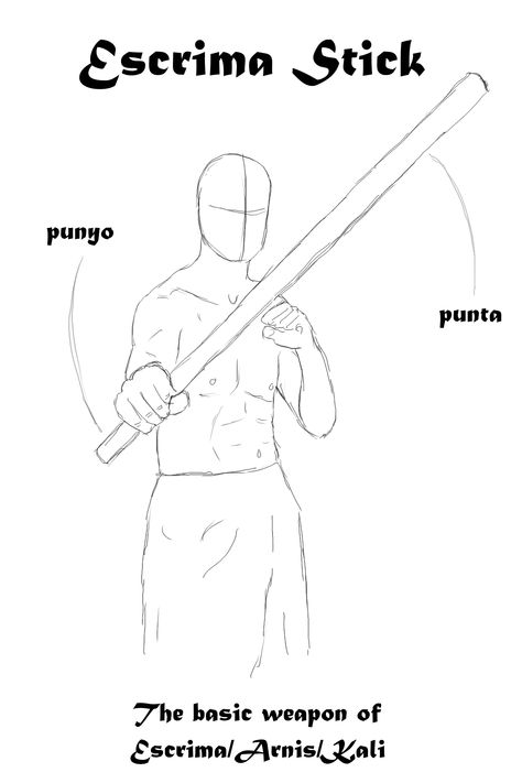 The Escrima stick, a basic and versatile weapon used in Escrima/Arnis/Kali  (some of these terms have variable spellings) Escrima Kali, Kali Escrima, Escrima Sticks, Martial Arts Sparring, Filipino Martial Arts, Bo Staff, Hand To Hand Combat, Combat Training, Self Defense Techniques