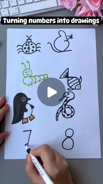 Drawing With Numbers And Letters, Fun With Numbers Drawing, How To Draw Using Numbers, Drawing From Numbers 1 To 10, How To Draw Animals From Numbers, Fun Learning, Animal Drawings, Easy Drawings, Activities For Kids