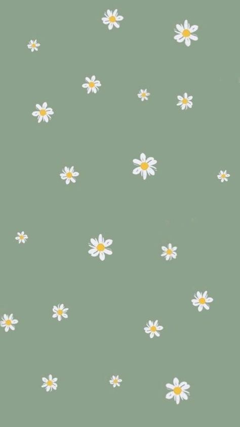 Daisy Wallpaper, Wallpaper Green, Simple Iphone Wallpaper, Green Background, Iphone Wallpaper, Daisy, Dots, Iphone, Yellow