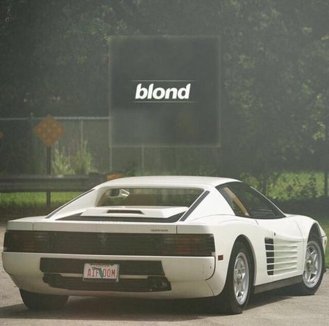 ♡pinterest | @lillygoodale♡ Blonde White Ferrari Wallpaper, Frank Ocean Aesthetic Blond, White Ferrari Testarossa, White Ferrari Aesthetic Frank Ocean, White Ferrari Frank Ocean Wallpaper, White Ferrari Aesthetic, White Ferrari Wallpaper, Blond White Ferrari, Blond Cover