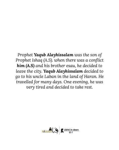 Prophet Yaqub, Very Tired