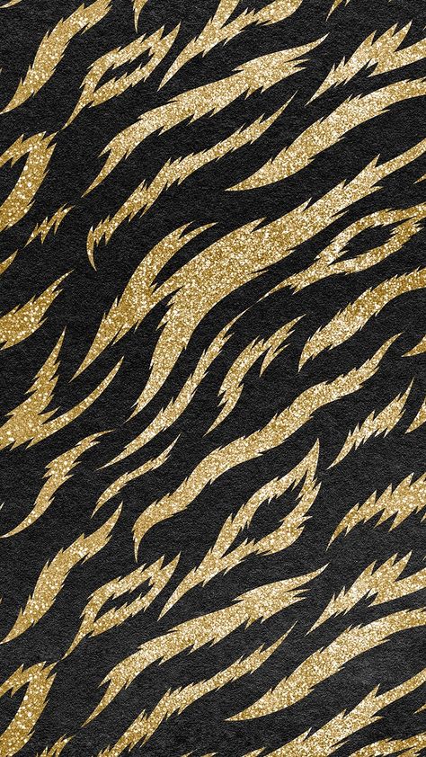 Black & gold tiger mobile wallpaper, animal skin texture background | free image by rawpixel.com / Froy Black And Gold Tiger Art, Black And Gold Jersey Design, Tiger Pattern Design, Gold Tiger Wallpaper, Tiger Skin Wallpaper, Iphone Wallpaper Tiger, Graphic Design Background Texture, Black Gold Texture, Tiger Texture