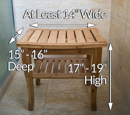 Depth Of Shower Bench, Shower Bench Decor, Wooden Shower Bench, Teak Shower Bench, Bench Dimensions, Bathroom Showers, Shower Stool, Stool Wood, Diy Shower