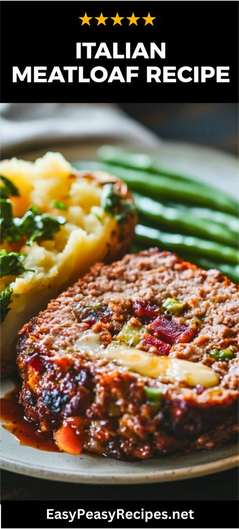 Looking for a delicious twist on tradition? This Italian Meatloaf is bursting with rich flavors and is perfect for family dinners or meal prep. Loaded with Italian seasonings, savory meats, and a hint of spice, this dish is a crowd-pleaser! Use ground beef or a mix of your favorites for a custom creation that tastes oh-so-good. Serve with marinara sauce or your choice of side, you can't go wrong! Discover this unforgettable Italian comfort food that brings your loved ones together at the table. Best Italian Meatloaf, Easy Italian Meatloaf, Meatloaf Recipes Easy, Italian Meatloaf Recipes, Italian Soups, Italian Meatloaf, Minced Beef Recipes, Quick Pasta Dishes, Italian Seasonings