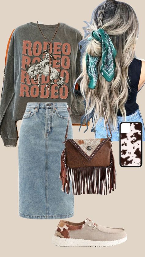 #cowgirl #cowgirlaesthetic #modestfashion #skirt #pentecostal Stylish Modest Outfits, Country Girl Outfits, Casual Country Outfits, Southern Outfits, Country Style Outfits, Modesty Outfits, Western Wear Outfits, Cute Country Outfits, Looks Country