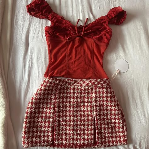 Cute little red see through top by kimchi blue. Size... - Depop Cute Red Outfits Aesthetic, Red Cute Outfits, Nai Outfits, Red Aesthetic Outfits, Valentine Core, Red Aesthetic Outfit, Cherry Red Outfit, Red Lace Crop Top, Pink Top Outfit