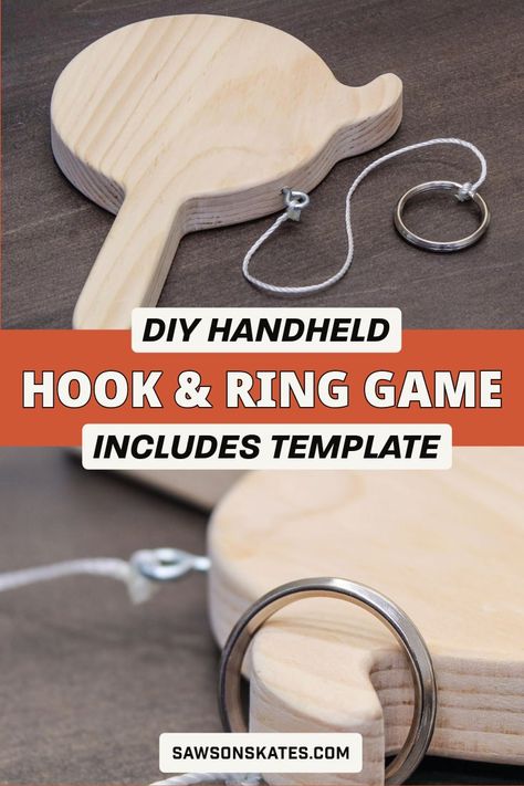 Diy Wood Games Projects, Wood Games Diy, Wooden Games Diy, Wooden Games For Kids, Toss Game Diy, Diy Wooden Games, Diy Wooden Toys, Hook And Ring Game, Wooden Rings Diy