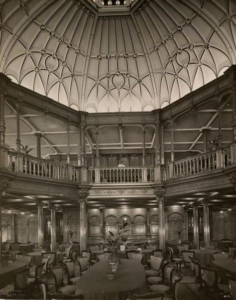 Veranda Cafe, Rms Mauretania, Titanic Ship, Cunard Line, Internal Design, Rms Titanic, Slenderman, Grand Staircase, Southampton