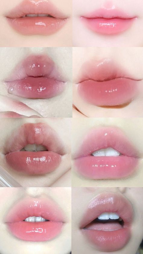 #lips #lipgloss #makeup Douyin Makeup Lips, Jelly Lips Tutorial, Doll Lips Makeup, Makeup Looks Lips, Downturned Lips, Douyin Lips, Cute Makeup Hacks, Makeup Bibir, J Makeup