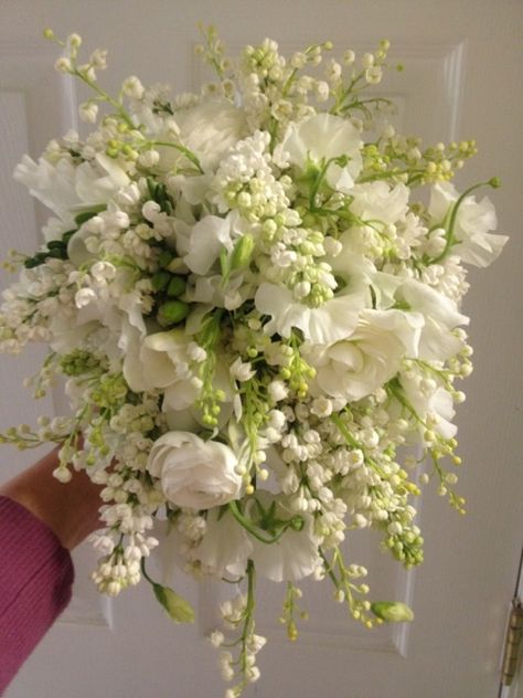 Lily Of The Valley Wedding Flowers, Lily Of The Valley Bridal Bouquet, Sweet Pea Bouquet, Lily Of The Valley Bouquet, Gift Ideas Personalized, Mothers Day Gift Ideas, Valley Flowers, Bridal Bouquet Flowers, White Lilac