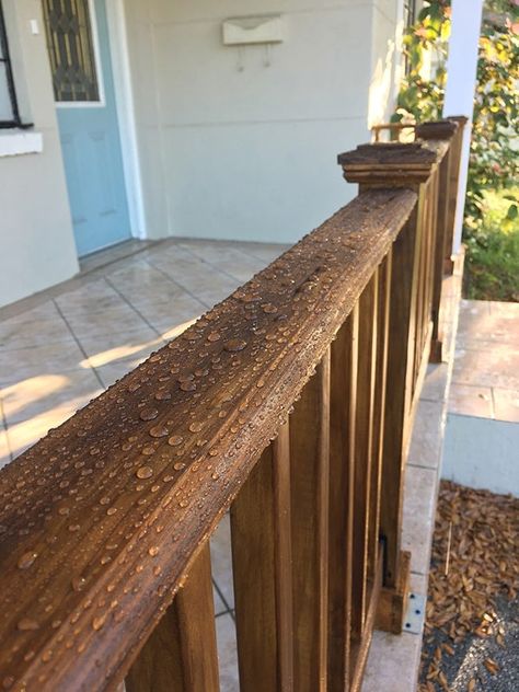 Diy Wood Steps, Diy Wood Porch, Diy Porch Railing, Porch Railing Diy, Wood Porch Railings, Porch Rails, Jenna Sue Design, Wood Porch, Jenna Sue