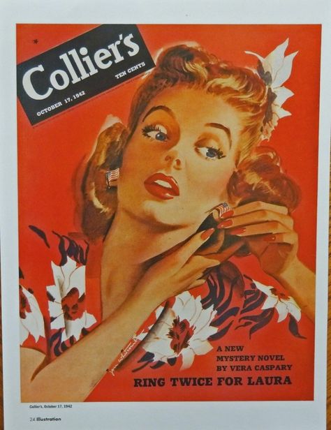 1942 Cover Illustration for Collier s Magazine from original vintage Illustration Magazine Jon Whitcomb, Vintage Illustration Art, Retro Beauty, Pulp Art, Arte Inspo, Retro Illustration, Pin Up Art, Vintage Magazines, Vintage Pinup