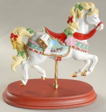 Merry Go Round Carousel, Christmas Carousel, Carousel Animals, Christmas Sweet Treats, Lenox Christmas, Carousel Horse, Horse Figurine, Carousel Horses, Merry Go Round