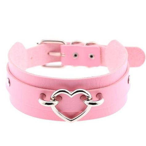 "Sissy Cassandra" Heart Choker Harajuku Necklace, Pastel Goth Choker, Harajuku Accessories, Leather Heart Choker, Leather Choker Collars, Goth Choker, Pink Choker, Goth Necklace, Heart Choker Necklace