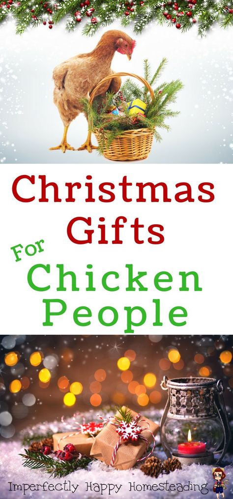 Christmas Gifts for Chicken People. #chickenlover #giftguide #chickens #raisingchickens Diy Gifts For Chicken Lovers, Gifts For Chicken Owners, Chicken Gifts Ideas, Christmas Chicken Coop, Christmas Peeps, Traditional Homemaking, Homestead Livestock, Homestead Tips, Simple Animals