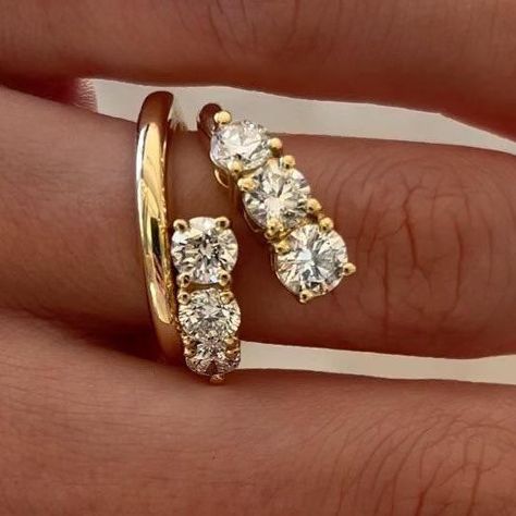 NATASHA SCHWEITZER JEWELLERY on Instagram: "Pairing the gold Orielle band with our classic round brilliant diamond wrap ring. Visit us online or in our boutiques to view and shop our full collection of wedding bands and explore custom engagement ring options. #natashaschweitzer" Wrap Around Wedding Ring, Wrap Around Engagement Ring, Engagement Ring Wraps, Wrap Wedding Band, Natasha Schweitzer, Diamond Wrap Ring, Diamond Band Engagement Ring, Round Diamond Ring, Wrap Ring