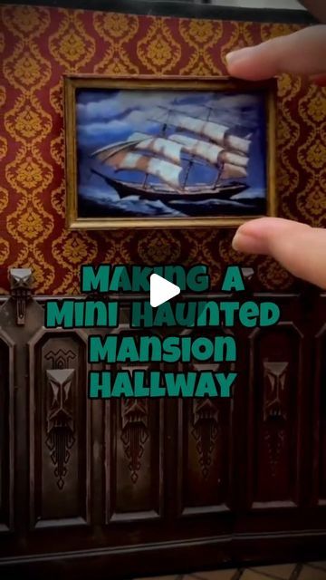 Haunted Diorama, Haunted Mansion Dollhouse, Haunted Mansion Room, Mansion Hallway, Mansion Rooms, Haunted Dollhouse, Haunted Mansion, Book Nooks, 3d Modeling