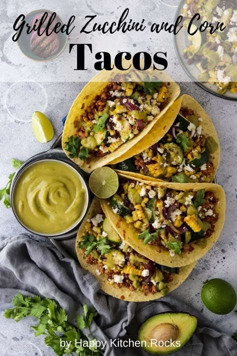 Vegetarian Lunch Box Ideas, Zucchini Tacos, Veggie Tacos Recipes, Corn Tacos, Healthy Vegetarian Lunch, Vegetarian Lunchbox, Mexican Chopped Salad, Vegan Tempeh, Best Zucchini