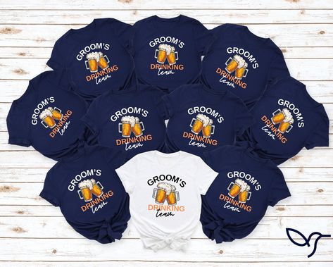 Groom's Drinking Team T-Shirts, Groom Bachelor Party Shirt, Drinking Team Party T-Shirt, Groomsmen Tee, Grooms Team Shirt by GoCustomVibes on Etsy Bachelor Party Shirts, Team Party, Drinking Team, Team Shirt, Team T Shirts, Team Shirts, Bachelor Party, Party Shirts, Fishing