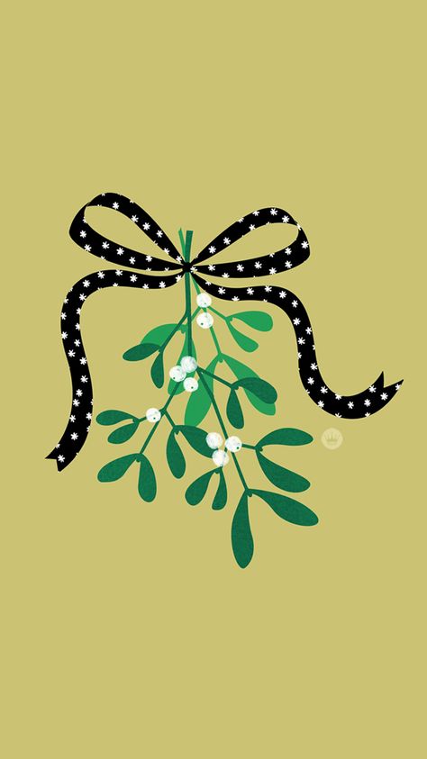 Mistletoe Ideas, Backgrounds Aesthetic Christmas, Mistletoe Illustration, Cute Backgrounds Aesthetic, Enchiladas Beef, Christmas Wallpaper Iphone, Wall Paper Iphone, Paper Iphone, Hogwarts Christmas