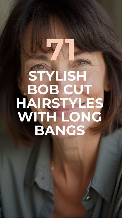 Click for More ➡️ | Save for Later ❤️ Ready to upgrade your hairstyle? Explore Bob Cut Hairstyles with Long Bangs that are taking 2025 by storm. Discover the perfect blend of chic and edgy with these modern bob cuts that add volume and flair to any look. #ChoppyBob #BobHaircut #HairInspo2025 #LayeredHair Hairstyles With Long Bangs, Bob Cut Hairstyles, Modern Bob, Cut Hairstyles, Bob Cuts, Choppy Bob, Long Bangs, Your Hairstyle, Bob Cut