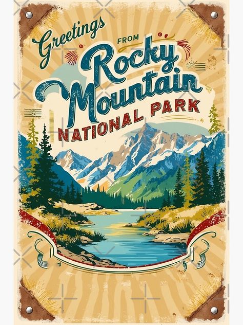 Get this beautiful postcard as a gift or to keep track of your adventures! Postcard Vintage, Rocky Mountain National, Rocky Mountain National Park, Rocky Mountain, Vintage Postcards, Rocky Mountains, Rocky, National Park, Greeting Card