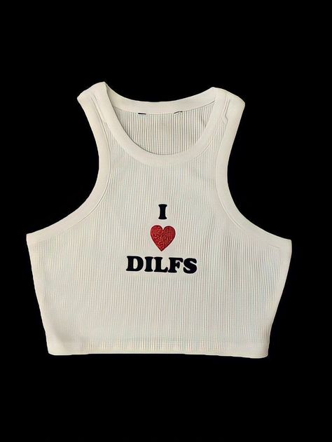 I Love Dilfs White Beater Tank Top Nu Metal Tattoo, 2000s Party, Silly Shirt, Metal Tattoo, I'm Broke, Love Shirt, Logo Tee, Dream Clothes, Look Cool