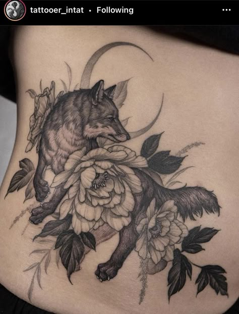 Fox Stomach Tattoo, Animal Stomach Tattoos, Teen Wolf Tattoo, Tattoos Fish, Tattoo Fishing, Tattoos Birds, Dog Ear Tattoo, Fishing Tattoos, Coyote Tattoo