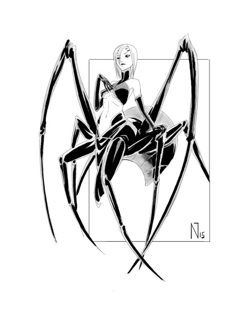 Spider Woman Drawing, Half Spider Half Human, Spider Person Hybrid, Spider Lady, Monster Museum, Spider Queen, Monster Girl Encyclopedia, Monster Girls, Monster Musume