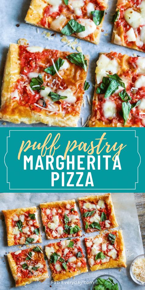 Pizza Puff Pastry Tarts, Puff Pastry Pizzas, Puffed Pastry Pizza, Pastry Pizza, Pizza Puff Pastry, Puff Pastry Pizza Recipes, Puff Pastry Dinner, Puff Pastry Pizza, Sheet Pan Meals Chicken