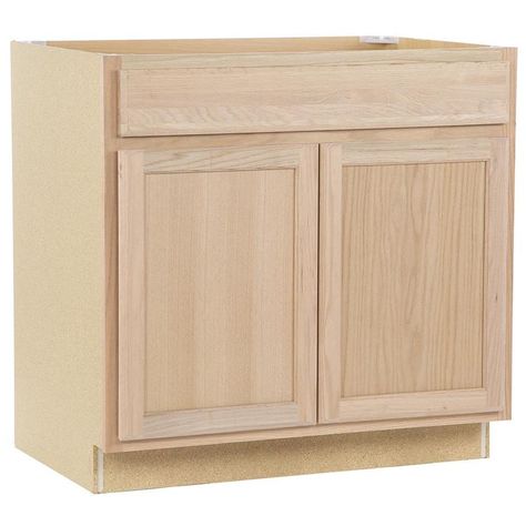 Project Source 36-in W x 35-in H x 23.75-in D Unfinished Door And Drawer Base Cabinet at Lowes.com Unfinished Cabinet, Lowes Kitchen Cabinets, Stock Cabinet, Walnut Kitchen Cabinets, Unfinished Kitchen Cabinets, Building Kitchen, Unfinished Cabinets, Stock Kitchen Cabinets, Budget Makeover