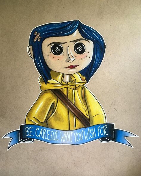 Coraline Drawing, Coraline, A Drawing, Drawing Ideas, Deviantart, Tattoos, Yellow, Drawings, Hair