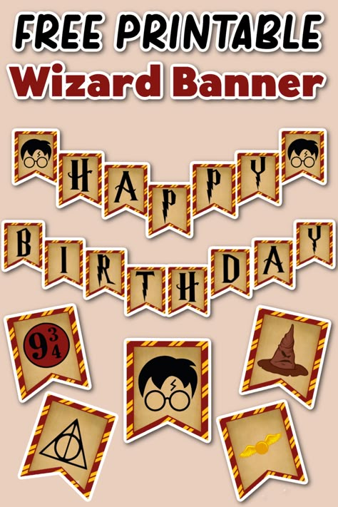 Harry Potter Birthday Party Printables, Harry Potter Houses Printables, Harry Potter Diy Birthday Decorations, Harry Potter Birthday Banner Printable, Harry Potter Party Banner, Harry Potter Birthday Party Decorations Diy, Last Minute Harry Potter Party, Harry Potter Party Decorations Diy Free Printables, Harry Potter Printables Free Birthday