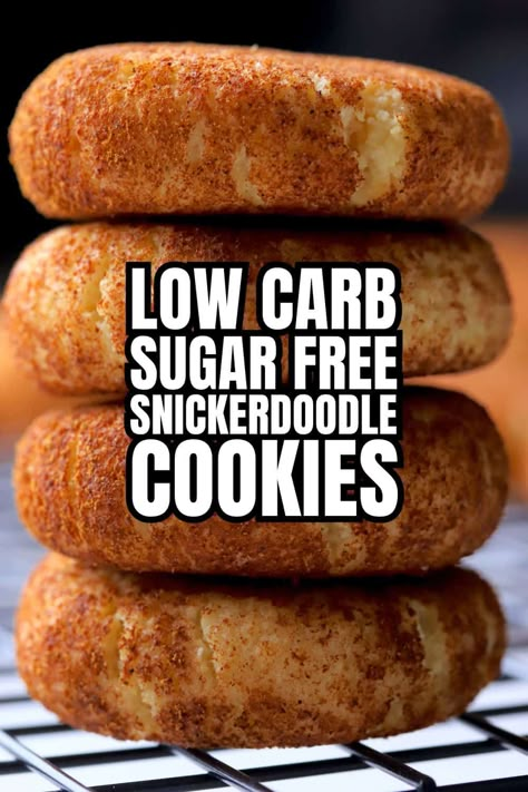 Low Carb Sugar Free Snickerdoodle Cookies Low Carb Snickerdoodle Cookies, Recipes Using Stevia Baking, Peanut Butter Cookies For Diabetics, Sugar Free Snickerdoodle Cookies, Carb Friendly Snacks, Sugar And Gluten Free Recipes, Low Sugar Cookies Recipes Healthy, Carb And Sugar Free Snacks, Low Carb Baking Recipes