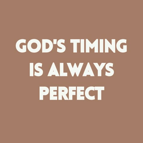 God has a perfect timing for everything. Learn to wait on him. This brings him honor, and it brings you peace. God’s Perfect Timing, God Timing Quotes, God's Plan Quotes Perfect Timing, Waiting On Gods Timing, Quotes About Gods Timing, Perfect Timing Quotes, Gods Timing Is Perfect, First Time Quotes, God Is Always On Time