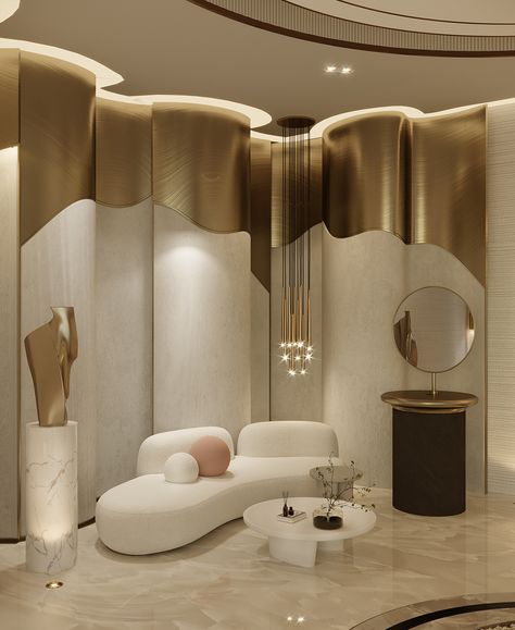 SPA salon with Nail Bar :: Behance Luxury Salon Interior Design, Spa Design Interior, Waiting Room Design, Esthetician Room Decor, Graphic Design Interior, Brides Room, Beauty Therapy Room, Spa Interior Design, Esthetician Room