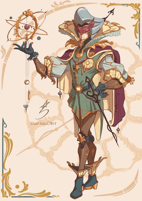 ArtStation - Versailles Clock Astronomer, Kati StarSoulArt Interesting Characters, Character Design Challenge, Dnd Art, Design Challenge, Astronomer, Dnd Characters, The Villain, Character Portraits, Design Challenges