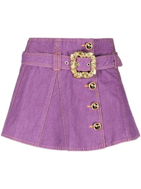 Purple Leather Skirt, Mini Denim Skirt, Pretty Skirts, Outfit Challenge, Little Outfits, Fashion Wishlist, Dope Outfits, Kawaii Clothes, Cute Skirts