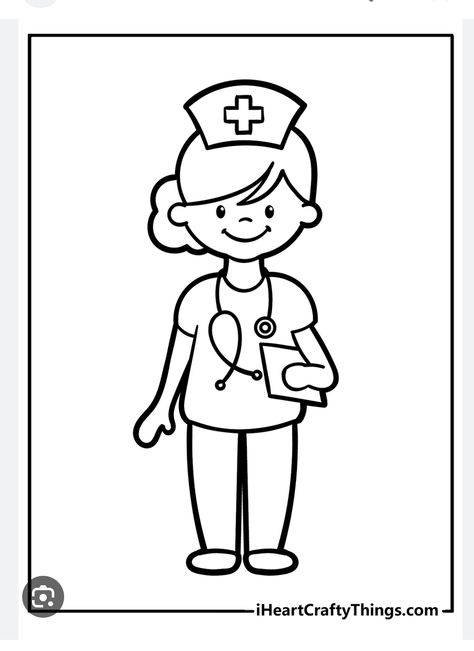 Nurse Coloring Pages, Nursing Printables, Nurse Clip Art, Nurse Drawing, Nurse Cartoon, Flight Nurse, Girl Scout Ideas, Coloring Pages For Adults, Butterfly Drawing