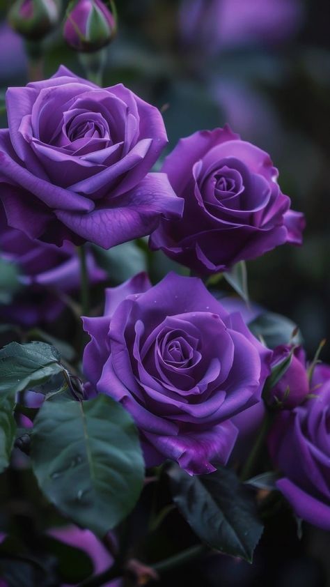 #purple rose #rose love #asthetic Purple Flower Pictures, Purple Roses Wallpaper, Dark Purple Roses, Purple Flowers Garden, Flowers Black Background, Love Rose Flower, Painting Dark, Purple Flowers Wallpaper, Diamond Paintings