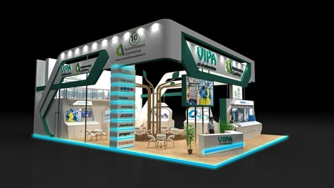 VIPA- Automation Combine Exhibition on Behance Three Side Open Exhibition Stall Design, Outdoor Branding, Booth Exhibition, Branding Corporate, Corporate Event Design, Feature Wall Bedroom, Exhibition Stall Design, Stall Design, Product Branding