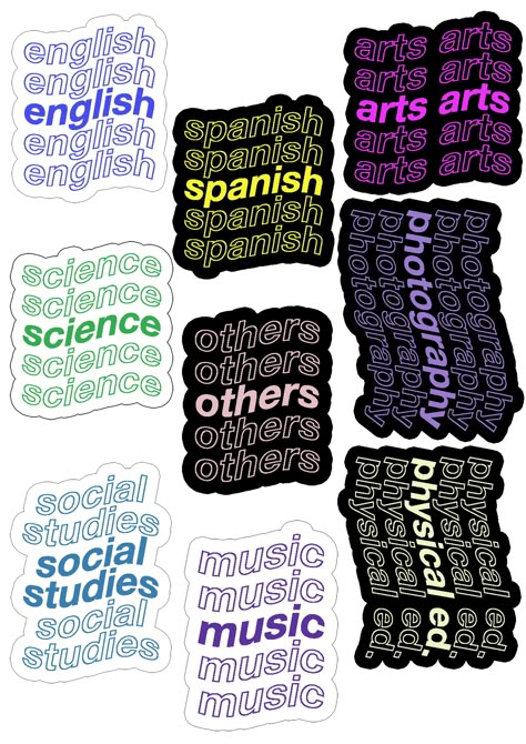 College Sticker Ideas, Subject Stickers, Template Sticker, Nice Stickers, Stickers For School, College Notebook, Not Nice, Collage Mural, Single Stickers