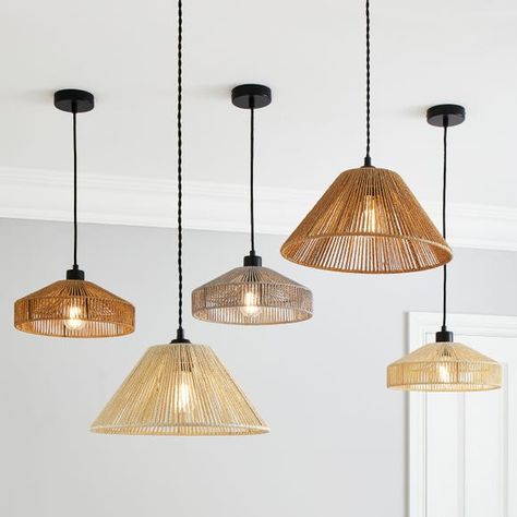 Kitchen Light Shades, Bedroom Light Shades, Ceiling Light Fittings, Bamboo Pendant Light, Pendant Shade, Flat Ideas, Front Rooms, Living Room Ceiling, Pendant Lamp Shade