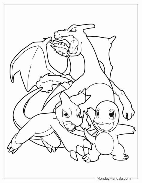 26 Charizard Coloring Pages  Printable PDFs of your favorite fire-breathing dragon! Great for kids of all ages, these coloring pages are perfect for a rainy day or a long car ride. #charizard #pokemon #coloringpages #dragon #printables Unicorn Pokemon, Coloring Pokemon, Pokemon Colouring, Coloring Pages Pokemon, Charmander Evolution, Animals Disney, Pikachu Coloring, Evolution Tattoo, Pokemon Coloring Sheets