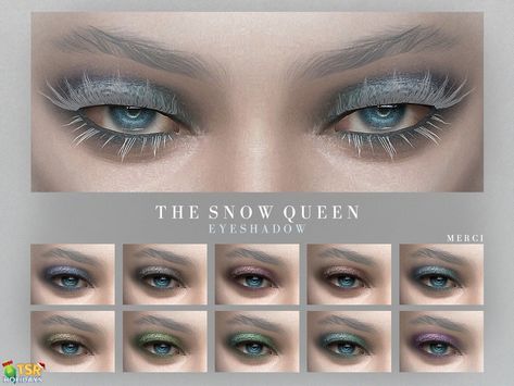 The Sims Resource - Holiday Wonderland - Snow Queen Eyeshadow Ice Clothes, Snow Makeup, Ice Makeup, Ice Witch, Makeup Cc, Drag Queen Makeup, The Snow Queen, Female Vampire, Sims 4 Cc Makeup